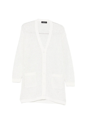 Fabiana Filippi sequin-embellished open-knit cardigan - White