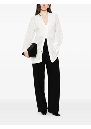 Fabiana Filippi sequin-embellished open-knit cardigan - White