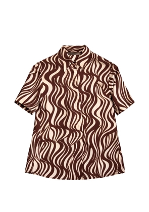 Enza Costa Resort wave-print shirt - Brown