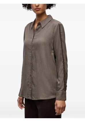 Street One side-stripe button-up shirt - Brown