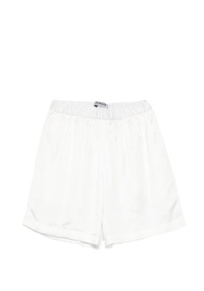 Lutz Huelle Garbo elasticated-waistband satin shorts - White
