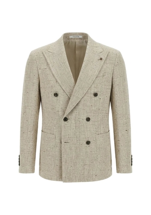 Tagliatore Revival double-breasted slub-texture jacket - Neutrals