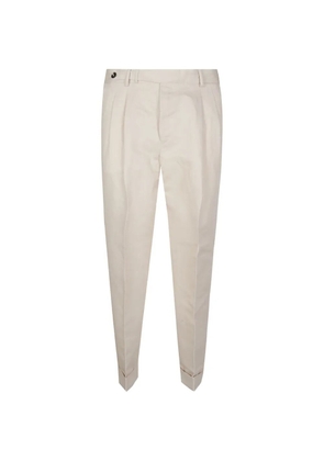 PT Torino pleated linen trousers - Neutrals