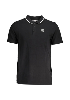 Fila logo-patch tipped polo shirt - Black