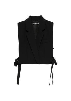 Lutz Huelle Section cropped side-tie top - Black