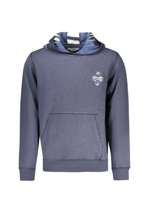 GUESS USA logo-embroidered hoodie - Blue