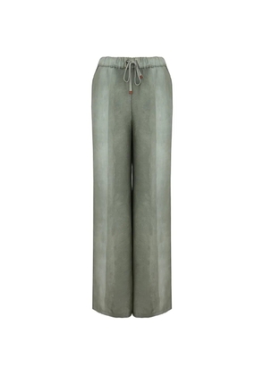 Lorena Antoniazzi striped drawstring-waist trousers - Green