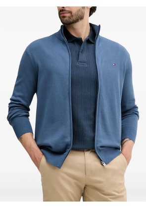 Tommy Hilfiger zip-up cotton cardigan - Blue