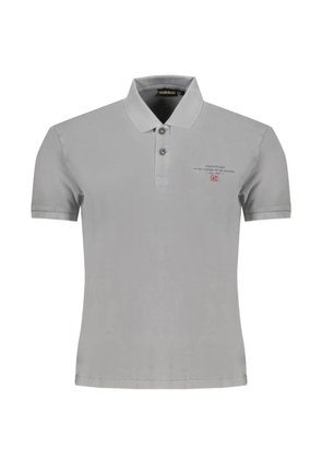 Napapijri logo-embroidered cotton polo shirt - Grey