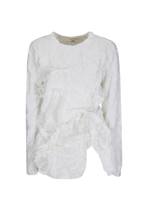 Comme Des Garçons crinkled ruffled longsleeve top - White