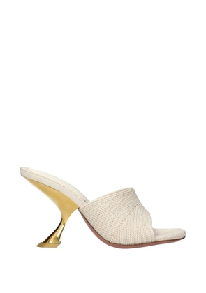 Amina Muaddi woven heeled sandals - White