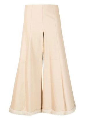 By Malene Birger high-waist leather culotte trousers - Neutrals