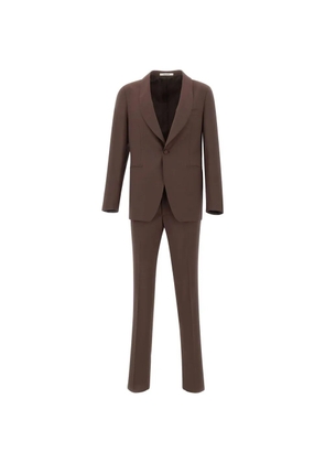 Tagliatore shawl-lapel virgin-wool suit - Brown
