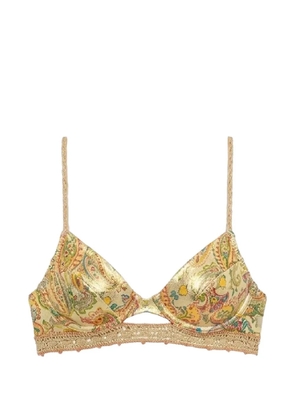 Del Maar Calanie paisley-print reversible bikini top - Neutrals
