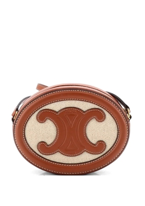 Celine Pre-Owned Triomphe Oval Canvas and Leather crossbody bag - Brown