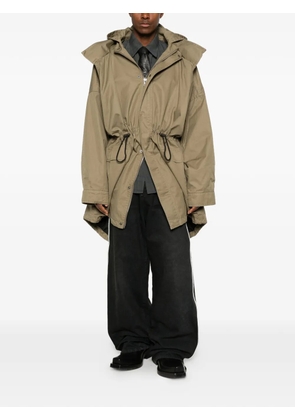 Martine Rose hooded drawstring-waist coat - Green