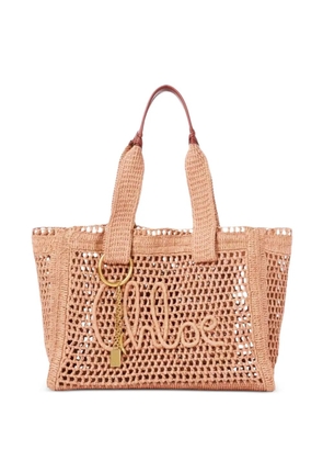 Chloé openwork logo tote bag - Neutrals