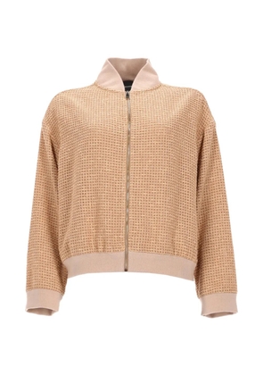 Fabiana Filippi textured-finish zip-up bomber jacket - Neutrals