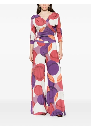 LE RJTANGE abstract-print wrap blouse - Purple