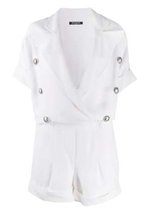 Balmain peak-lapel short playsuit - White