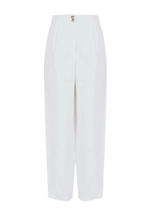 Emporio Armani pleated-front linen trousers - White