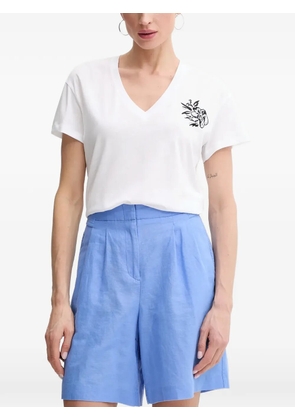 Karl Lagerfeld V-neck embroidered T-shirt - White