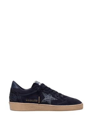 Golden Goose Ball Star in dark blue suede with dark blue glitter star sneakers