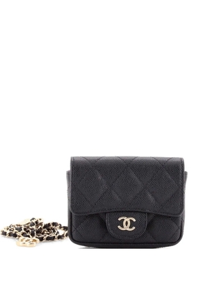 CHANEL Pre-Owned Classic Flap Chain Quilted Caviar Mini belt bag - Black