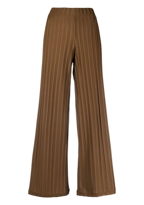 Viktor & Rolf ribbed-knit wide-leg trousers - Brown