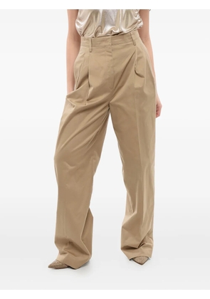 Prada pleated high-waisted trousers - Neutrals