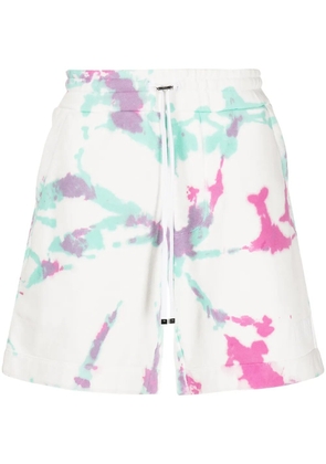 AMIRI tie-dye drawstring shorts - White