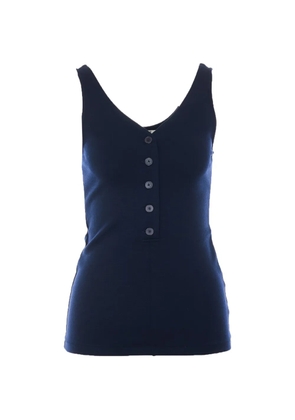 Auralee button-front V-neck tank top - Blue