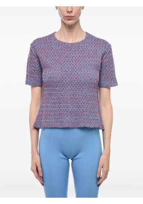 Jil Sander open-knit short-sleeve top - Blue