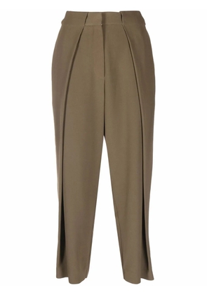 Balmain pleated high-waisted trousers - Brown