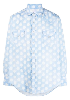 ERL polka-dot print cotton shirt - Blue