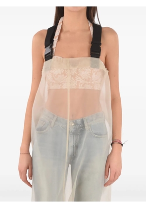 Maison Margiela strap-detail sheer midi dress - Neutrals