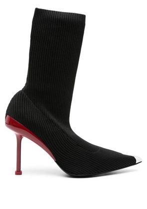Alexander McQueen Slash Knit 90mm ankle boots - Black