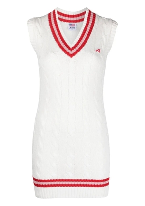 Autry V-neck cable-knit vest - White