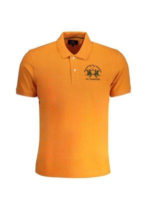 La Martina logo-embroidered piqué polo shirt - Orange