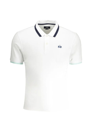 La Martina logo-embroidered cotton polo shirt - White