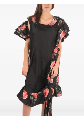Maison Margiela floral-print silk dress - Black