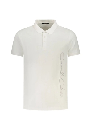 Cavalli Class logo-embroidered polo shirt - White