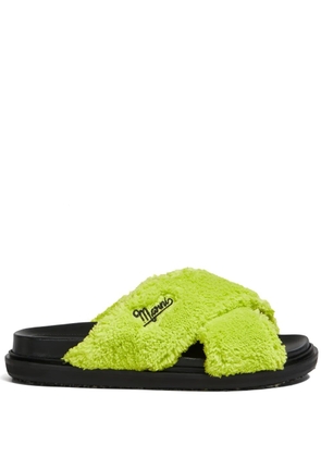 Marni embroidered-logo sandals - Green