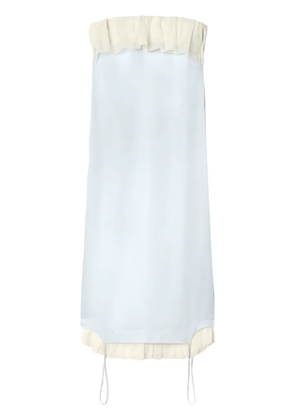 Off-White ruffle-trim bandeau midi dress - Blue