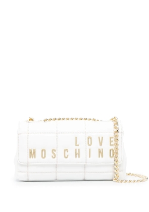 Love Moschino logo-appliqué cross-body bag - White