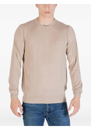 GUESS USA logo-embroidered crew-neck jumper - Neutrals