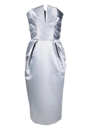 Maison Margiela Cintzed satin midi dress - Blue