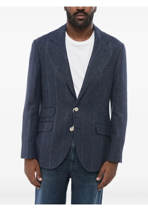 Brunello Cucinelli single-breasted linen blazer - Blue