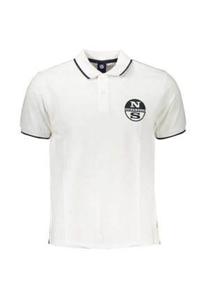 North Sails logo-print contrast-trim polo shirt - White