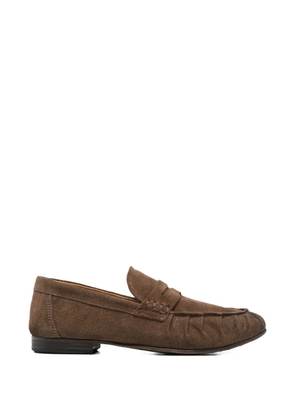 LeQarant whipstitch suede loafers - Brown